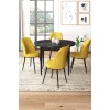 Dining Table & Chairs Set (5 Pieces) Tor - Black Marble, Mustard Black Marble
Mustard