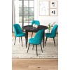 Dining Table & Chairs Set (5 Pieces) Tor - Black Marble, Turquoise Black Marble
Turquoise