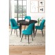 Dining Table & Chairs Set (5 Pieces) Tor - Black Marble, Turquoise Black Marble
Turquoise Dining Table & Chairs Set (5 Pieces) Tor - Black Marble, Turquoise Black Marble
Turquoise