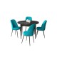 Dining Table & Chairs Set (5 Pieces) Tor - Black Marble, Turquoise Black Marble
Turquoise Dining Table & Chairs Set (5 Pieces) Tor - Black Marble, Turquoise Black Marble
Turquoise