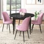 Dining Table & Chairs Set (5 Pieces) Tor - Black Marble, Pink Black Marble
Pink