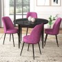 Dining Table & Chairs Set (5 Pieces) Tor - Black Marble, Purple Black Marble
Purple