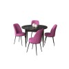 Dining Table & Chairs Set (5 Pieces) Tor - Black Marble, Purple Black Marble
Purple