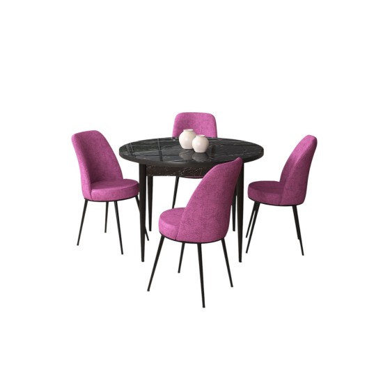 Dining Table & Chairs Set (5 Pieces) Tor - Black Marble, Purple Black Marble
Purple Dining Table & Chairs Set (5 Pieces) Tor - Black Marble, Purple Black Marble
Purple