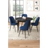 Dining Table & Chairs Set (5 Pieces) Tor - Black Marble, Navy Blue Black Marble
Navy Blue