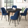Dining Table & Chairs Set (5 Pieces) Tor - Black Marble, Navy Blue Black Marble
Navy Blue