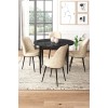 Dining Table & Chairs Set (5 Pieces) Tor - Black Marble, Cream Black Marble
Cream