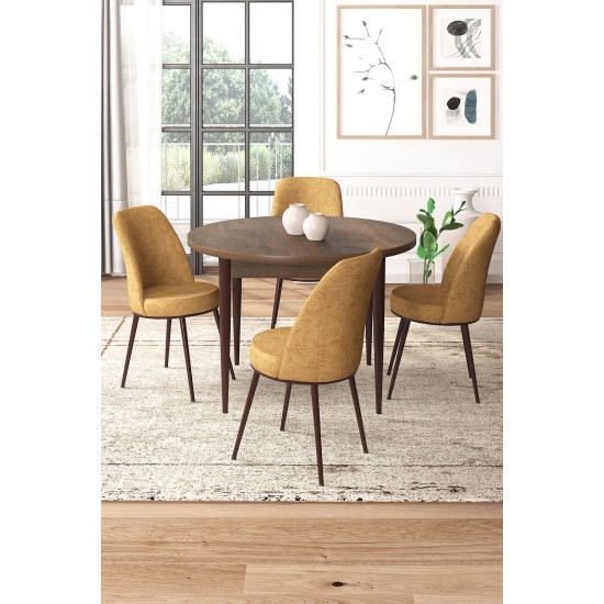 Dining Table & Chairs Set (5 Pieces) Tor - Baroque, Cappuccino Baroque
Cappuccino
