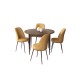 Dining Table & Chairs Set (5 Pieces) Tor - Baroque, Cappuccino Baroque
Cappuccino