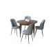 Dining Table & Chairs Set (5 Pieces) Tor - Baroque, Grey Baroque
Grey