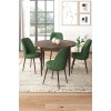 Dining Table & Chairs Set (5 Pieces) Tor - Baroque, Khaki Baroque
Khaki