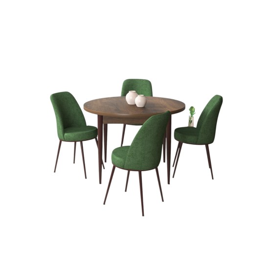 Dining Table & Chairs Set (5 Pieces) Tor - Baroque, Khaki Baroque
Khaki
