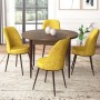 Dining Table & Chairs Set (5 Pieces) Tor - Baroque, Mustard Baroque
Mustard