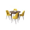 Dining Table & Chairs Set (5 Pieces) Tor - Baroque, Mustard Baroque
Mustard