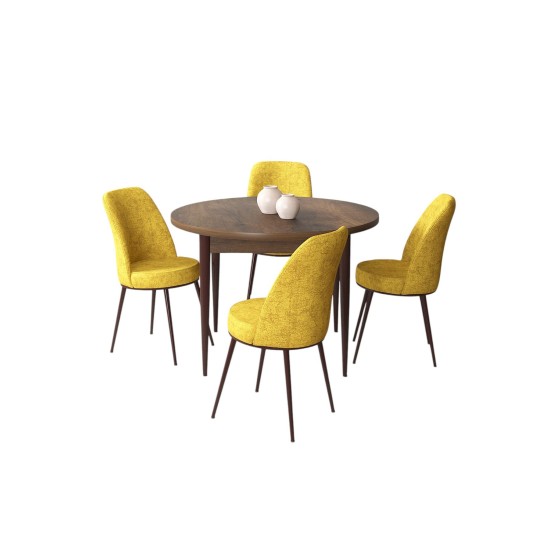 Dining Table & Chairs Set (5 Pieces) Tor - Baroque, Mustard Baroque
Mustard Dining Table & Chairs Set (5 Pieces) Tor - Baroque, Mustard Baroque
Mustard