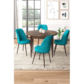 Dining Table & Chairs Set (5 Pieces) Tor - Baroque, Turquoise Baroque
Turquoise