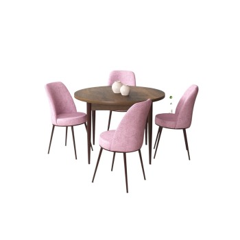Dining Table & Chairs Set (5 Pieces) Tor - Baroque, Pink Baroque
Pink