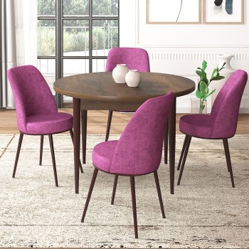 Dining Table & Chairs Set (5 Pieces) Tor - Baroque, Purple Baroque
Purple