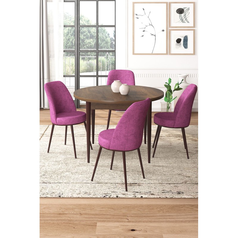 Dining Table & Chairs Set (5 Pieces) Tor - Baroque, Purple Baroque
Purple