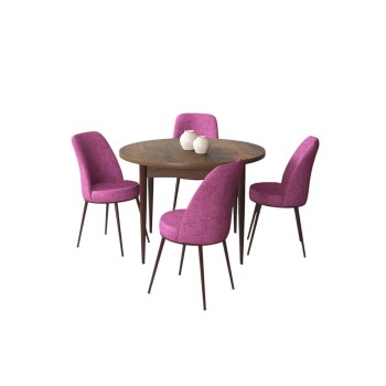 Dining Table & Chairs Set (5 Pieces) Tor - Baroque, Purple Baroque
Purple
