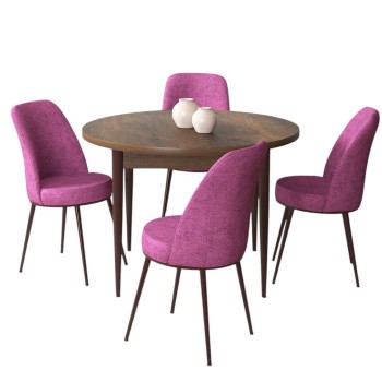 Dining Table & Chairs Set (5 Pieces) Tor - Baroque, Purple Baroque
Purple