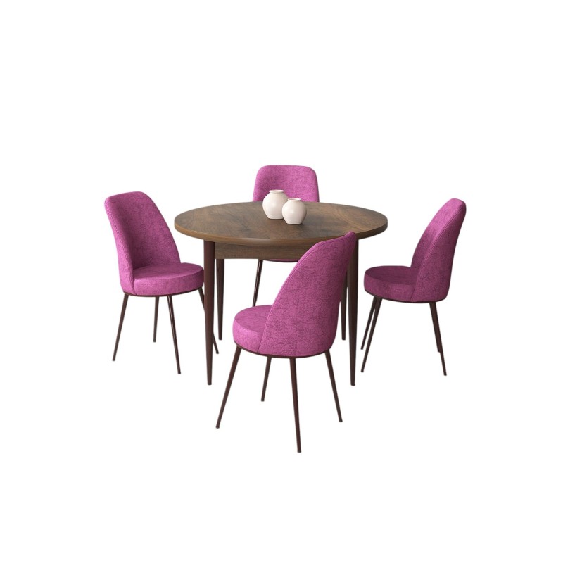 Dining Table & Chairs Set (5 Pieces) Tor - Baroque, Purple Baroque
Purple