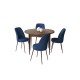 Dining Table & Chairs Set (5 Pieces) Tor - Baroque, Navy Blue Baroque
Navy Blue