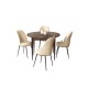 Dining Table & Chairs Set (5 Pieces) Tor - Baroque, Cream Baroque
Cream