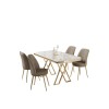 Dining Table & Chairs Set (5 Pieces) Vals - White, Gold, Cappuccino White
Gold
Cappucino