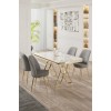 Dining Table & Chairs Set (5 Pieces) Vals - White, Gold, Grey White
Gold
Grey