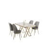 Dining Table & Chairs Set (5 Pieces) Vals - White, Gold, Grey White
Gold
Grey