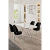 Dining Table & Chairs Set (5 Pieces) Vals - White, Chrome, Black White
Chrome
Black