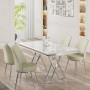 Dining Table & Chairs Set (5 Pieces) Vals - White, Chrome, Cream White
Chrome
Cream