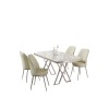 Dining Table & Chairs Set (5 Pieces) Vals - White, Chrome, Cream White
Chrome
Cream