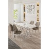 Dining Table & Chairs Set (5 Pieces) Vals - White, Chrome, Cappuccino White
Chrome
Cappuccino