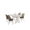 Dining Table & Chairs Set (5 Pieces) Vals - White, Chrome, Cappuccino White
Chrome
Cappuccino