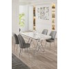 Dining Table & Chairs Set (5 Pieces) Vals - White, Chrome, Grey White
Chrome
Grey