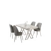 Dining Table & Chairs Set (5 Pieces) Vals - White, Chrome, Grey White
Chrome
Grey
