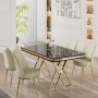 Dining Table & Chairs Set (5 Pieces) Vals - Black Marble, Gold, Cream Black Marble
Gold
Cream