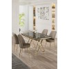 Dining Table & Chairs Set (5 Pieces) Vals - Black Marble, Gold, Cappuccino Black Marble
Gold
Cappuccino