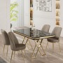 Dining Table & Chairs Set (5 Pieces) Vals - Black Marble, Gold, Cappuccino Black Marble
Gold
Cappuccino