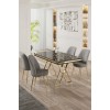 Dining Table & Chairs Set (5 Pieces) Vals - Black Marble, Gold, Grey Black Marble
Gold
Grey