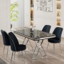 Dining Table & Chairs Set (5 Pieces) Vals - Black Marble, Chrome, Anthracite Black Marble
Chrome
Anthracite