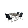 Dining Table & Chairs Set (5 Pieces) Vals - Black Marble, Chrome, Anthracite Black Marble
Chrome
Anthracite