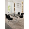 Dining Table & Chairs Set (5 Pieces) Vals - Black Marble, Chrome, Black Black Marble
Chrome
Black