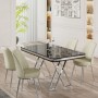 Dining Table & Chairs Set (5 Pieces) Vals - Black Marble, Chrome, Cream Black Marble
Chrome
Cream