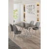 Dining Table & Chairs Set (5 Pieces) Vals - Black Marble, Chrome, Grey Black Marble
Chrome
Grey