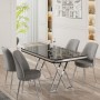 Dining Table & Chairs Set (5 Pieces) Vals - Black Marble, Chrome, Grey Black Marble
Chrome
Grey