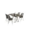 Dining Table & Chairs Set (5 Pieces) Vals - Black Marble, Chrome, Grey Black Marble
Chrome
Grey