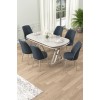 Dining Table & Chairs Set (7 Pieces) Lai - White, Chrome, Anthracite White
Chrome
Anthracite